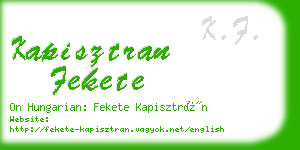 kapisztran fekete business card
